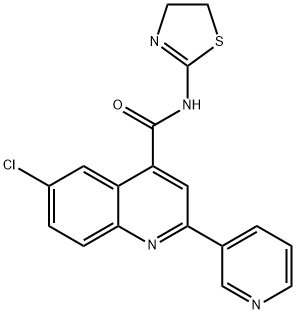 6-chloro-N-(4,5-dihydro-1,3-thiazol-2-yl)-2-pyridin-3-ylquinoline-4-carboxamide Struktur