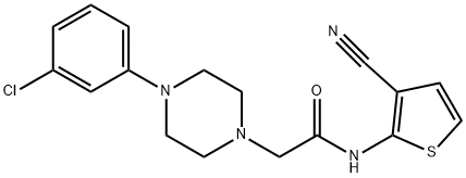 2-[4-(3-chlorophenyl)piperazin-1-yl]-N-(3-cyanothiophen-2-yl)acetamide Struktur