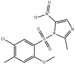 1-(5-chloro-2-methoxy-4-methylphenyl)sulfonyl-2-methyl-5-nitroimidazole Struktur