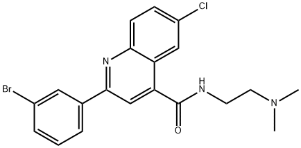 2-(3-bromophenyl)-6-chloro-N-[2-(dimethylamino)ethyl]quinoline-4-carboxamide Struktur