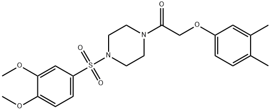 1-[4-(3,4-dimethoxyphenyl)sulfonylpiperazin-1-yl]-2-(3,4-dimethylphenoxy)ethanone Structure