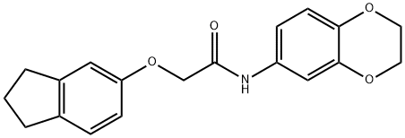 N-(2,3-dihydro-1,4-benzodioxin-6-yl)-2-(2,3-dihydro-1H-inden-5-yloxy)acetamide Struktur