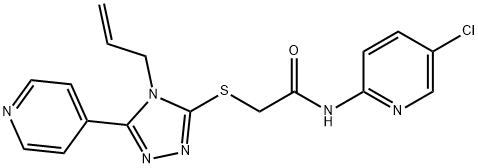 N-(5-chloropyridin-2-yl)-2-[(4-prop-2-enyl-5-pyridin-4-yl-1,2,4-triazol-3-yl)sulfanyl]acetamide Struktur