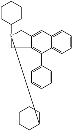 2,2-dicyclohexyl-4-phenyl-1,3-dihydrobenzo[f]isoindol-2-ium Struktur