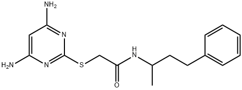 2-(4,6-diaminopyrimidin-2-yl)sulfanyl-N-(4-phenylbutan-2-yl)acetamide Struktur