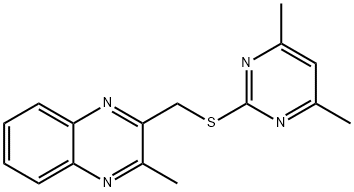 2-[(4,6-dimethylpyrimidin-2-yl)sulfanylmethyl]-3-methylquinoxaline Struktur