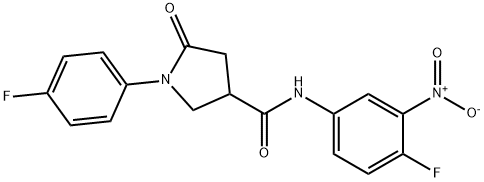 N-(4-fluoro-3-nitrophenyl)-1-(4-fluorophenyl)-5-oxopyrrolidine-3-carboxamide Structure