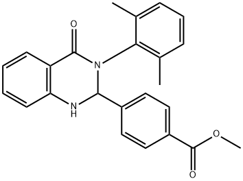 methyl 4-[3-(2,6-dimethylphenyl)-4-oxo-1,2-dihydroquinazolin-2-yl]benzoate Struktur