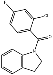 (2-chloro-4-fluorophenyl)-(2,3-dihydroindol-1-yl)methanone Struktur