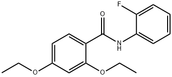 2,4-diethoxy-N-(2-fluorophenyl)benzamide Struktur