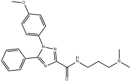 N-[3-(dimethylamino)propyl]-1-(4-methoxyphenyl)-5-phenyl-1,2,4-triazole-3-carboxamide Struktur