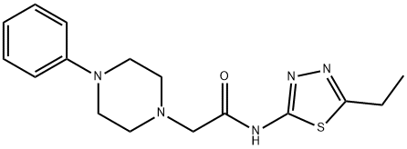 N-(5-ethyl-1,3,4-thiadiazol-2-yl)-2-(4-phenylpiperazin-1-yl)acetamide Struktur