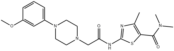 2-[[2-[4-(3-methoxyphenyl)piperazin-1-yl]acetyl]amino]-N,N,4-trimethyl-1,3-thiazole-5-carboxamide Struktur