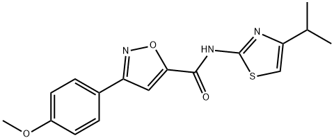 3-(4-methoxyphenyl)-N-(4-propan-2-yl-1,3-thiazol-2-yl)-1,2-oxazole-5-carboxamide Struktur