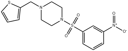 1-(3-nitrophenyl)sulfonyl-4-(thiophen-2-ylmethyl)piperazine Struktur