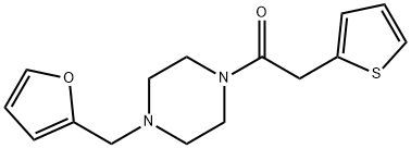 1-[4-(furan-2-ylmethyl)piperazin-1-yl]-2-thiophen-2-ylethanone Struktur