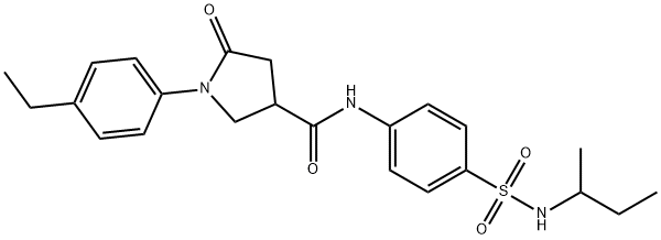 N-[4-(butan-2-ylsulfamoyl)phenyl]-1-(4-ethylphenyl)-5-oxopyrrolidine-3-carboxamide Structure