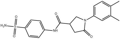 1-(3,4-dimethylphenyl)-5-oxo-N-(4-sulfamoylphenyl)pyrrolidine-3-carboxamide Struktur