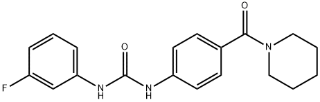 1-(3-fluorophenyl)-3-[4-(piperidine-1-carbonyl)phenyl]urea Struktur