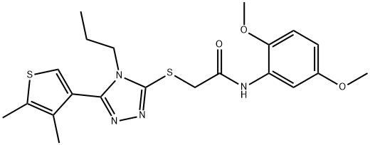 N-(2,5-dimethoxyphenyl)-2-[[5-(4,5-dimethylthiophen-3-yl)-4-propyl-1,2,4-triazol-3-yl]sulfanyl]acetamide Struktur