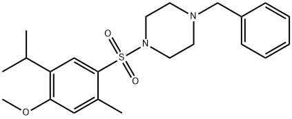 1-benzyl-4-(4-methoxy-2-methyl-5-propan-2-ylphenyl)sulfonylpiperazine Struktur