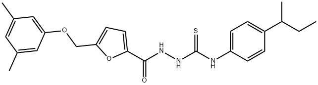 1-(4-butan-2-ylphenyl)-3-[[5-[(3,5-dimethylphenoxy)methyl]furan-2-carbonyl]amino]thiourea Struktur