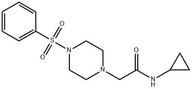 2-[4-(benzenesulfonyl)piperazin-1-yl]-N-cyclopropylacetamide Struktur