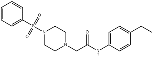 2-[4-(benzenesulfonyl)piperazin-1-yl]-N-(4-ethylphenyl)acetamide Struktur