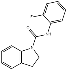 N-(2-fluorophenyl)-2,3-dihydroindole-1-carboxamide Struktur