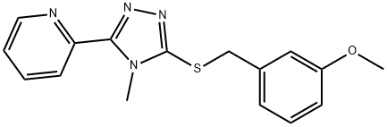 2-[5-[(3-methoxyphenyl)methylsulfanyl]-4-methyl-1,2,4-triazol-3-yl]pyridine Struktur