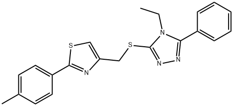 4-[(4-ethyl-5-phenyl-1,2,4-triazol-3-yl)sulfanylmethyl]-2-(4-methylphenyl)-1,3-thiazole Structure