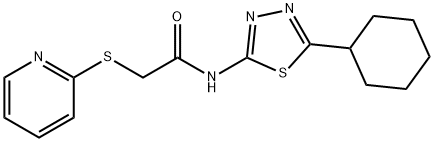 N-(5-cyclohexyl-1,3,4-thiadiazol-2-yl)-2-pyridin-2-ylsulfanylacetamide Struktur