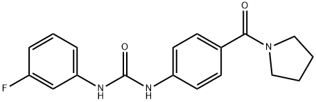 1-(3-fluorophenyl)-3-[4-(pyrrolidine-1-carbonyl)phenyl]urea Struktur