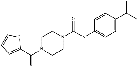 4-(furan-2-carbonyl)-N-(4-propan-2-ylphenyl)piperazine-1-carboxamide Struktur