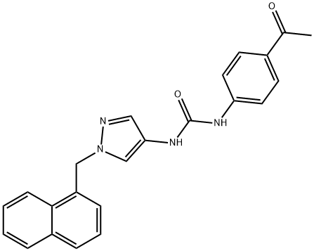 1-(4-acetylphenyl)-3-[1-(naphthalen-1-ylmethyl)pyrazol-4-yl]urea Struktur