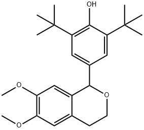 2,6-ditert-butyl-4-(6,7-dimethoxy-3,4-dihydro-1H-isochromen-1-yl)phenol Struktur