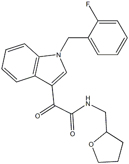 2-[1-[(2-fluorophenyl)methyl]indol-3-yl]-2-oxo-N-(oxolan-2-ylmethyl)acetamide Struktur