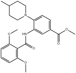 methyl 3-[(2,6-dimethoxybenzoyl)amino]-4-(4-methylpiperidin-1-yl)benzoate Struktur