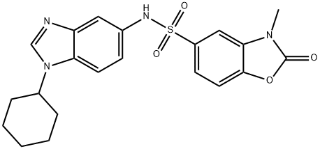 N-(1-cyclohexylbenzimidazol-5-yl)-3-methyl-2-oxo-1,3-benzoxazole-5-sulfonamide Struktur