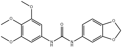 1-(1,3-benzodioxol-5-yl)-3-(3,4,5-trimethoxyphenyl)urea Struktur