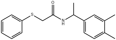 N-[1-(3,4-dimethylphenyl)ethyl]-2-phenylsulfanylacetamide Struktur