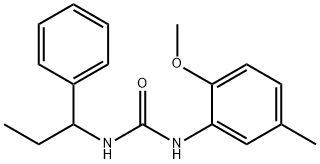 1-(2-methoxy-5-methylphenyl)-3-(1-phenylpropyl)urea Struktur