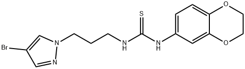 1-[3-(4-bromopyrazol-1-yl)propyl]-3-(2,3-dihydro-1,4-benzodioxin-6-yl)thiourea Struktur