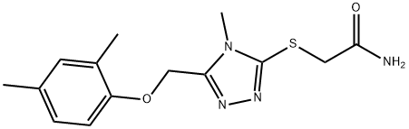 2-[[5-[(2,4-dimethylphenoxy)methyl]-4-methyl-1,2,4-triazol-3-yl]sulfanyl]acetamide Struktur