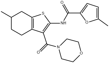 5-methyl-N-[6-methyl-3-(morpholine-4-carbonyl)-4,5,6,7-tetrahydro-1-benzothiophen-2-yl]furan-2-carboxamide Struktur