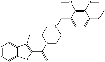 (3-methyl-1-benzofuran-2-yl)-[4-[(2,3,4-trimethoxyphenyl)methyl]piperazin-1-yl]methanone Structure