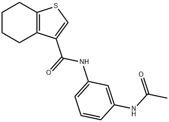 N-(3-acetamidophenyl)-4,5,6,7-tetrahydro-1-benzothiophene-3-carboxamide Struktur