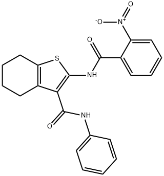 2-[(2-nitrobenzoyl)amino]-N-phenyl-4,5,6,7-tetrahydro-1-benzothiophene-3-carboxamide Struktur