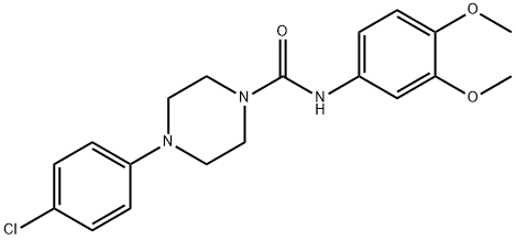 4-(4-chlorophenyl)-N-(3,4-dimethoxyphenyl)piperazine-1-carboxamide Struktur