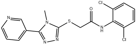 N-(2,6-dichlorophenyl)-2-[(4-methyl-5-pyridin-3-yl-1,2,4-triazol-3-yl)sulfanyl]acetamide Struktur